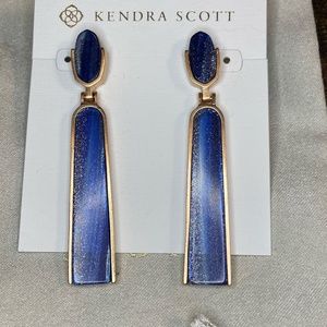 Navy Dusted & Rose Gold Earrings